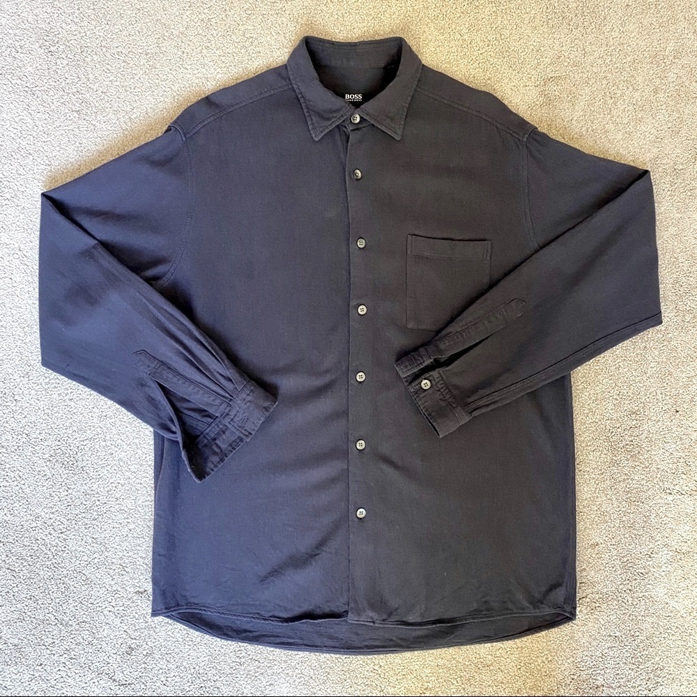 HUGO BOSS • Viscose Ribbed Long Sleeve Shirt